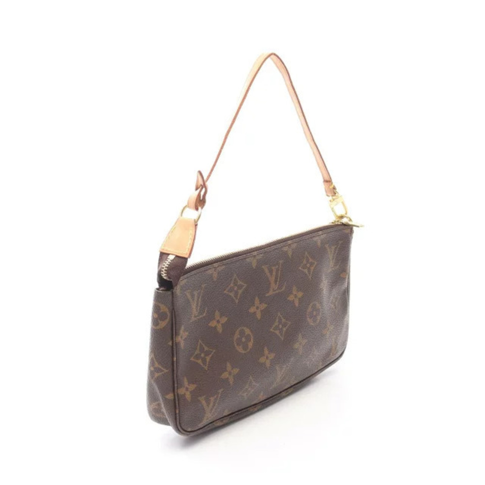 Louis Vuitton Brown Canvas Accessoires Pochette Monogram Leather Handbag Brown